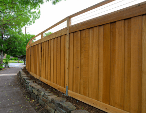 Wood residential fencing